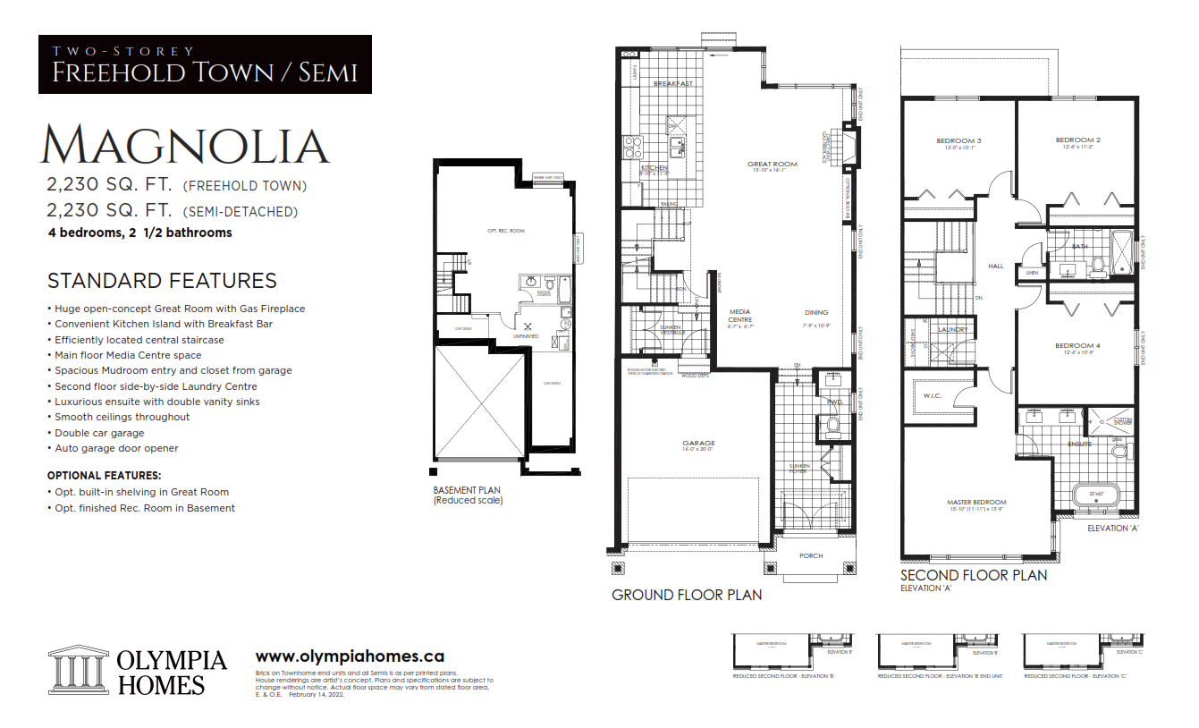 Magnolia floor plan — Olympia Homes